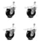 Service Caster 4 Inch Phenolic Swivel 3/8 Inch Threaded Stem Caster Set with Total Lock Brake SCC-TSTTL20S414-PHS-381615-4 - alternate 1